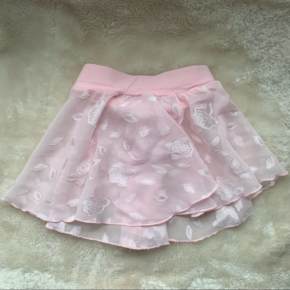 🩰 Eurotard Girls Rose Pull On Mock Wrap Skirt